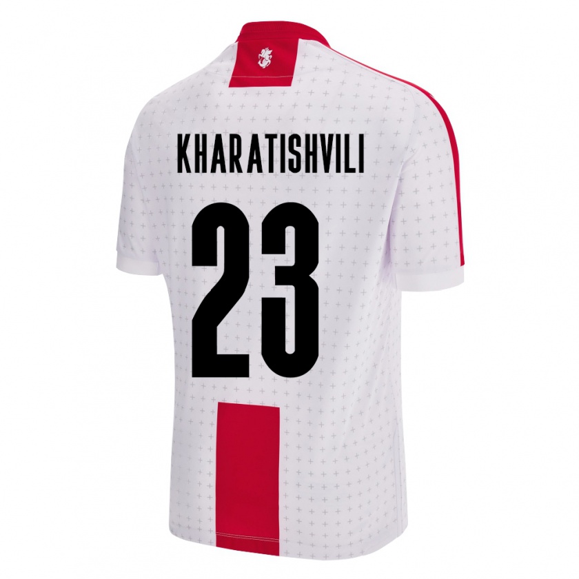 Kandiny Kinder Georgien Luka Kharatishvili #23 Weiß Heimtrikot Trikot 24-26 T-Shirt