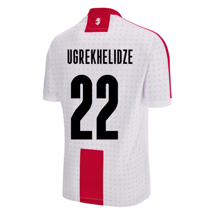 Kandiny Kinder Georgien Nikoloz Ugrekhelidze #22 Weiß Heimtrikot Trikot 24-26 T-Shirt