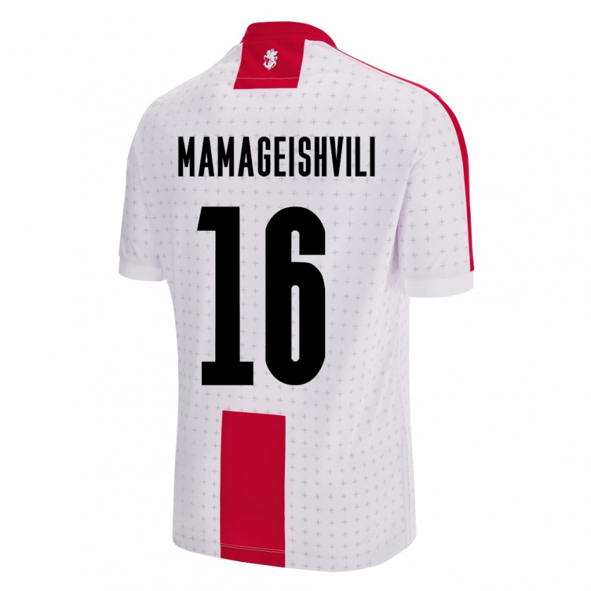 Kandiny Kinder Georgien Gizo Mamageishvili #16 Weiß Heimtrikot Trikot 24-26 T-Shirt