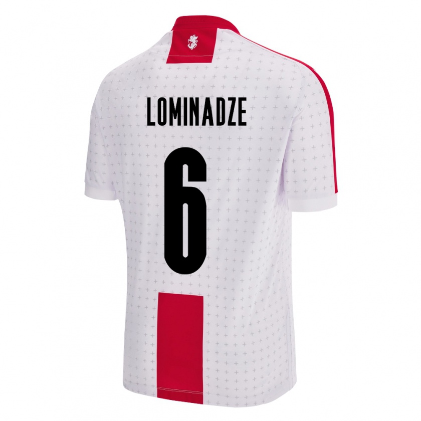 Kandiny Kinder Georgien Nodar Lominadze #6 Weiß Heimtrikot Trikot 24-26 T-Shirt