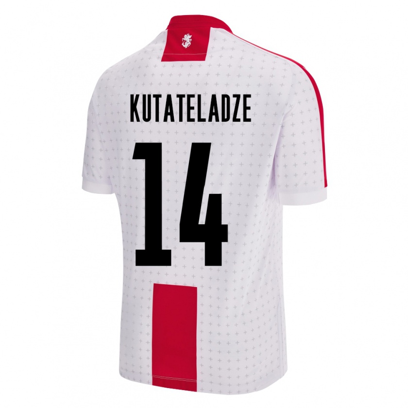 Kandiny Kinder Georgien Alexandre Kutateladze #14 Weiß Heimtrikot Trikot 24-26 T-Shirt