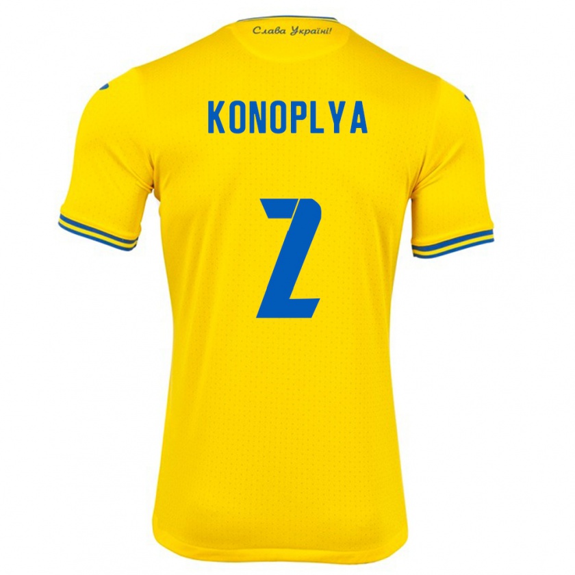 Kandiny Kinder Ukraine Yukhym Konoplya #2 Gelb Heimtrikot Trikot 24-26 T-Shirt