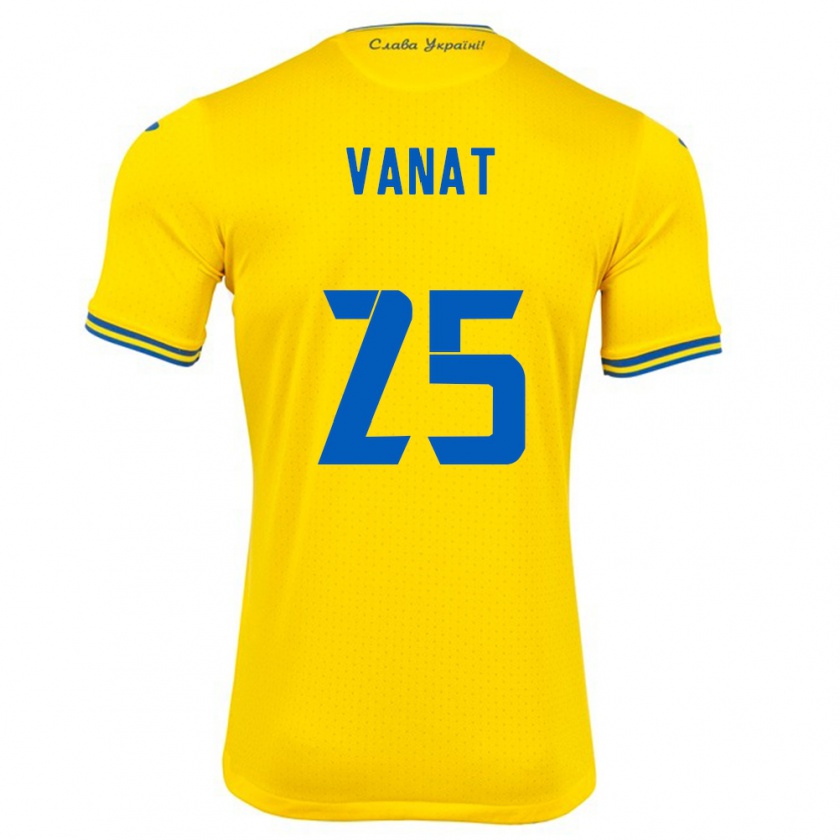 Kandiny Kinder Ukraine Vladyslav Vanat #25 Gelb Heimtrikot Trikot 24-26 T-Shirt