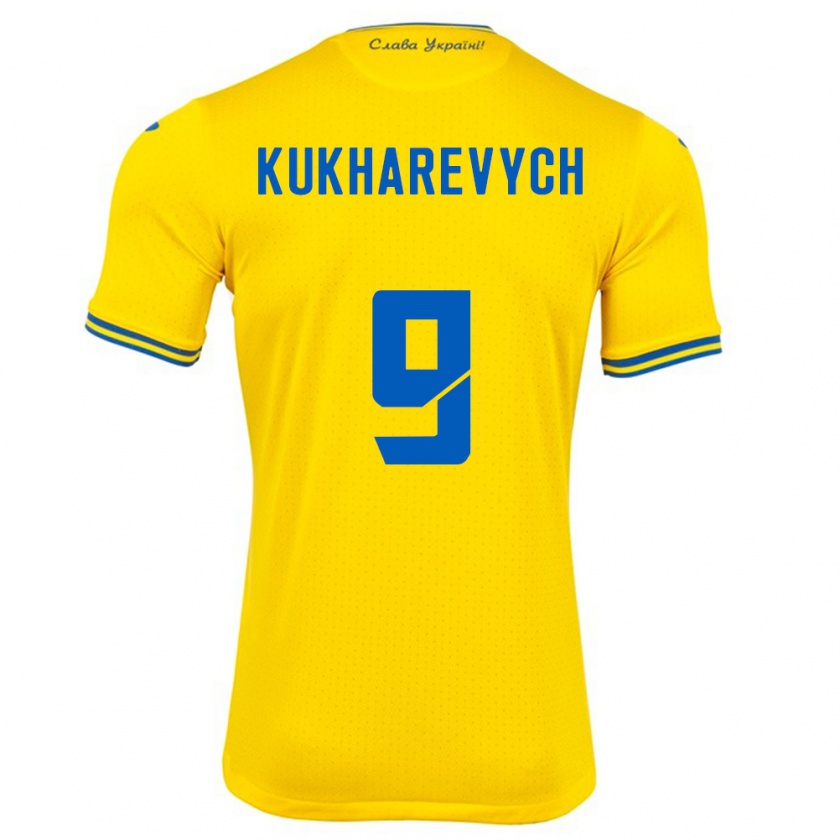 Kandiny Kinder Ukraine Mykola Kukharevych #9 Gelb Heimtrikot Trikot 24-26 T-Shirt