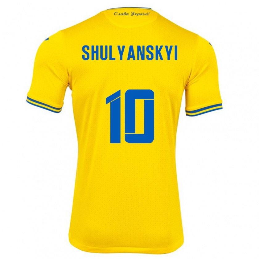 Kandiny Kinder Ukraine Artem Shulyanskyi #10 Gelb Heimtrikot Trikot 24-26 T-Shirt