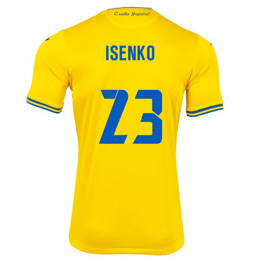 Kandiny Kinder Ukraine Pavlo Isenko #23 Gelb Heimtrikot Trikot 24-26 T-Shirt