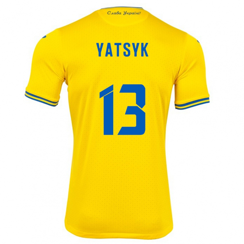 Kandiny Kinder Ukraine Oleksandr Yatsyk #13 Gelb Heimtrikot Trikot 24-26 T-Shirt