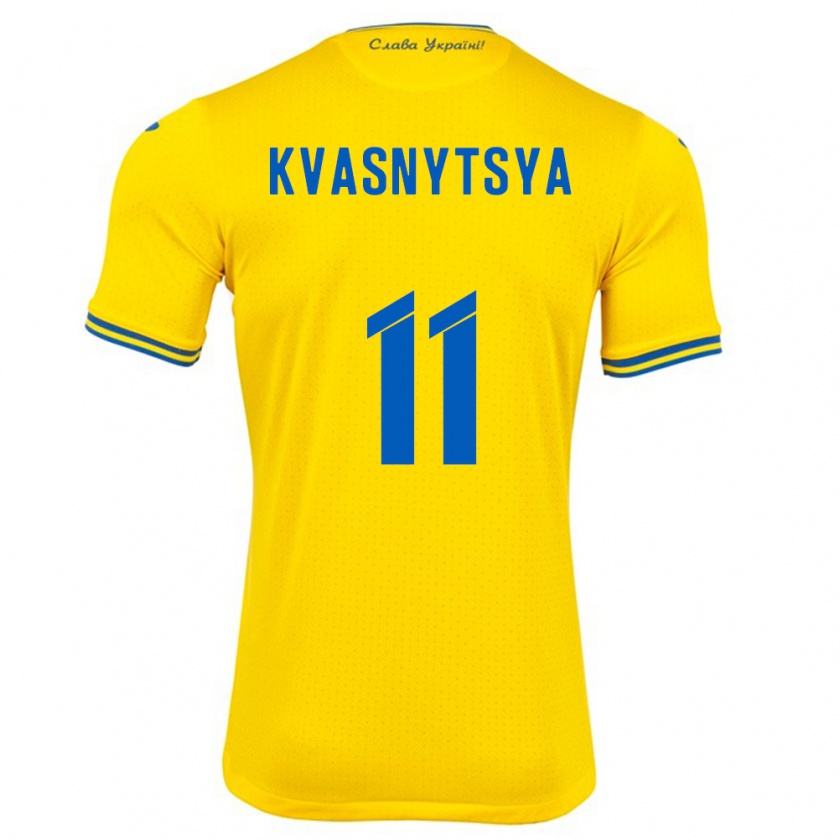 Kandiny Kinder Ukraine Ilya Kvasnytsya #11 Gelb Heimtrikot Trikot 24-26 T-Shirt