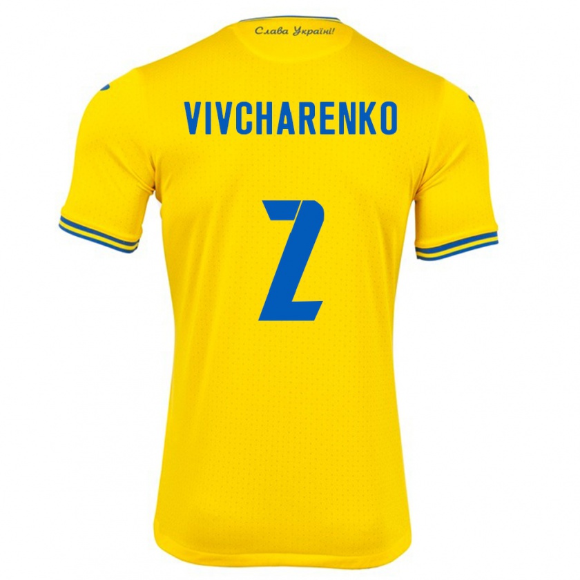 Kandiny Kinder Ukraine Kostyantyn Vivcharenko #2 Gelb Heimtrikot Trikot 24-26 T-Shirt