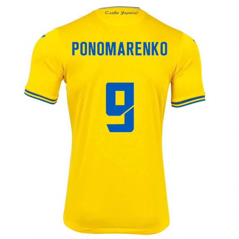 Kandiny Kinder Ukraine Matviy Ponomarenko #9 Gelb Heimtrikot Trikot 24-26 T-Shirt