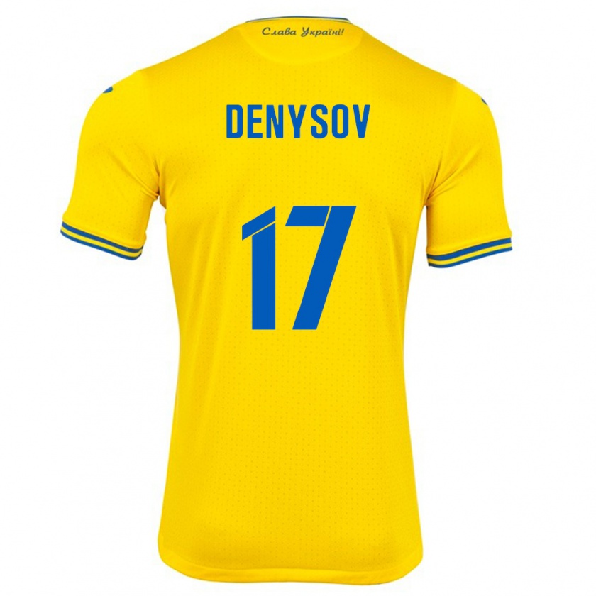 Kandiny Kinder Ukraine Ivan Denysov #17 Gelb Heimtrikot Trikot 24-26 T-Shirt