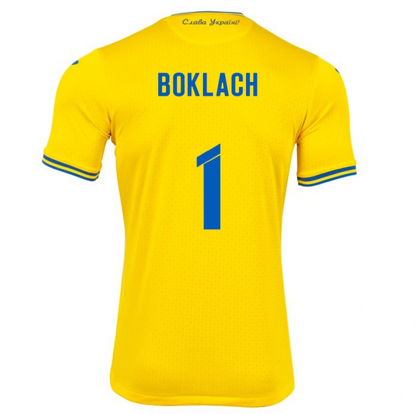 Kandiny Kinder Ukraine Kateryna Boklach #1 Gelb Heimtrikot Trikot 24-26 T-Shirt