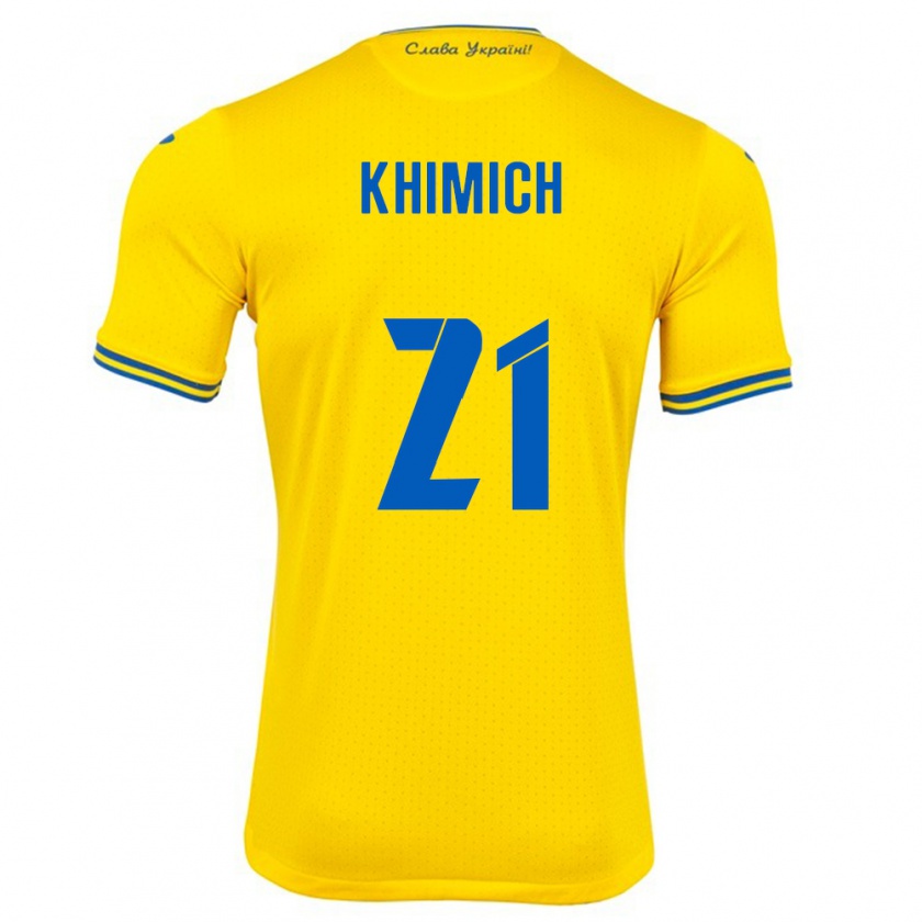 Kandiny Kinder Ukraine Tamila Khimich #21 Gelb Heimtrikot Trikot 24-26 T-Shirt