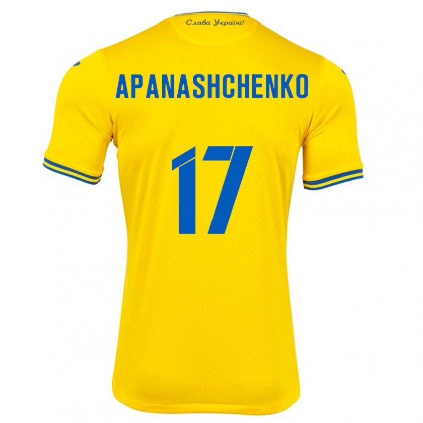 Kandiny Kinder Ukraine Daryna Apanashchenko #17 Gelb Heimtrikot Trikot 24-26 T-Shirt