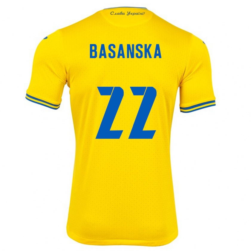 Kandiny Kinder Ukraine Olga Basanska #22 Gelb Heimtrikot Trikot 24-26 T-Shirt