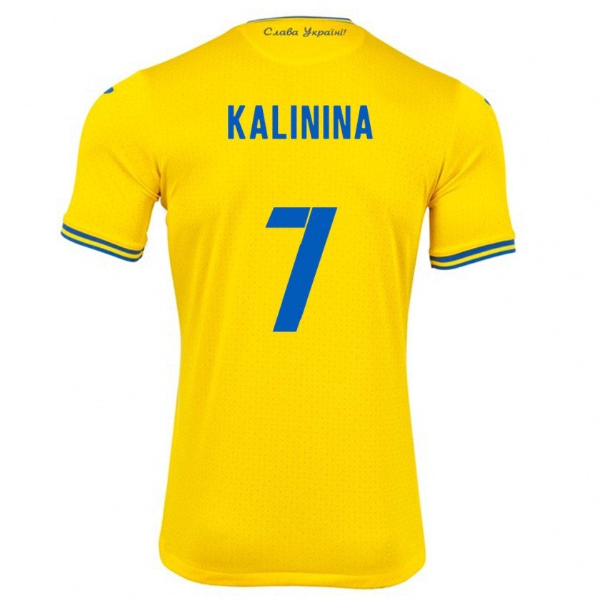 Kandiny Kinder Ukraine Yana Kalinina #7 Gelb Heimtrikot Trikot 24-26 T-Shirt