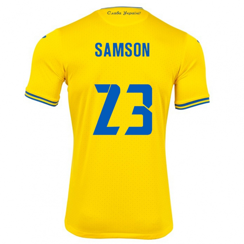 Kandiny Kinder Ukraine Kateryna Samson #23 Gelb Heimtrikot Trikot 24-26 T-Shirt