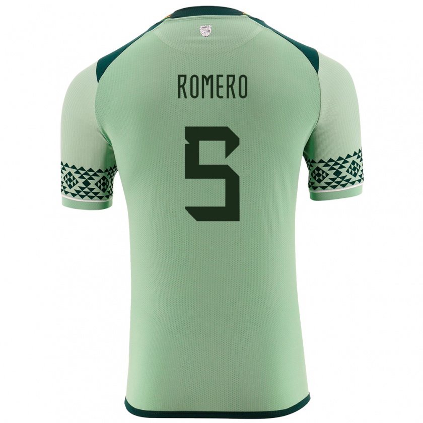 Kandiny Kinder Bolivien César Romero #5 Hellgrün Heimtrikot Trikot 24-26 T-Shirt