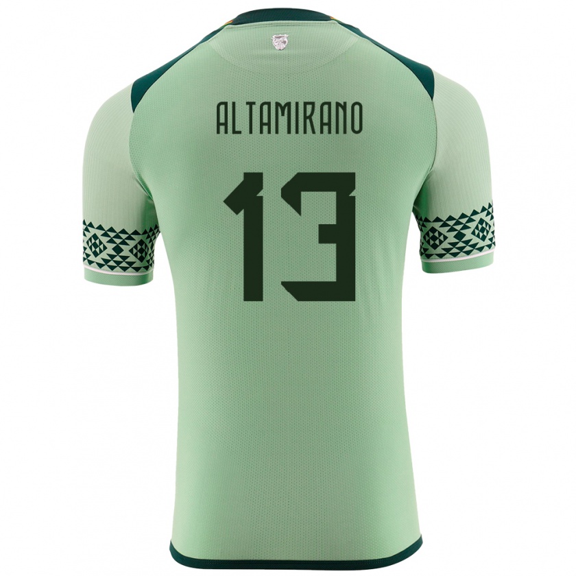 Kandiny Kinder Bolivien Sebastian Altamirano #13 Hellgrün Heimtrikot Trikot 24-26 T-Shirt