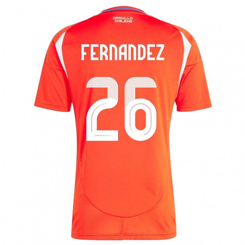 Kandiny Kinder Chile Nicolás Fernández #26 Rot Heimtrikot Trikot 24-26 T-Shirt