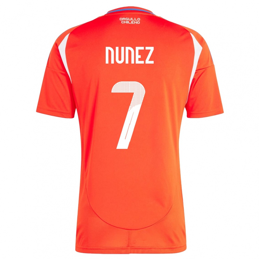 Kandiny Kinder Chile Marcelino Núñez #7 Rot Heimtrikot Trikot 24-26 T-Shirt