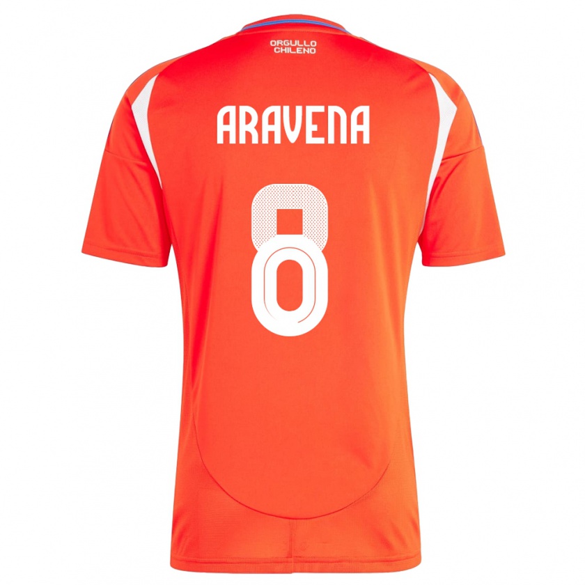 Kandiny Kinder Chile Alexander Aravena #8 Rot Heimtrikot Trikot 24-26 T-Shirt