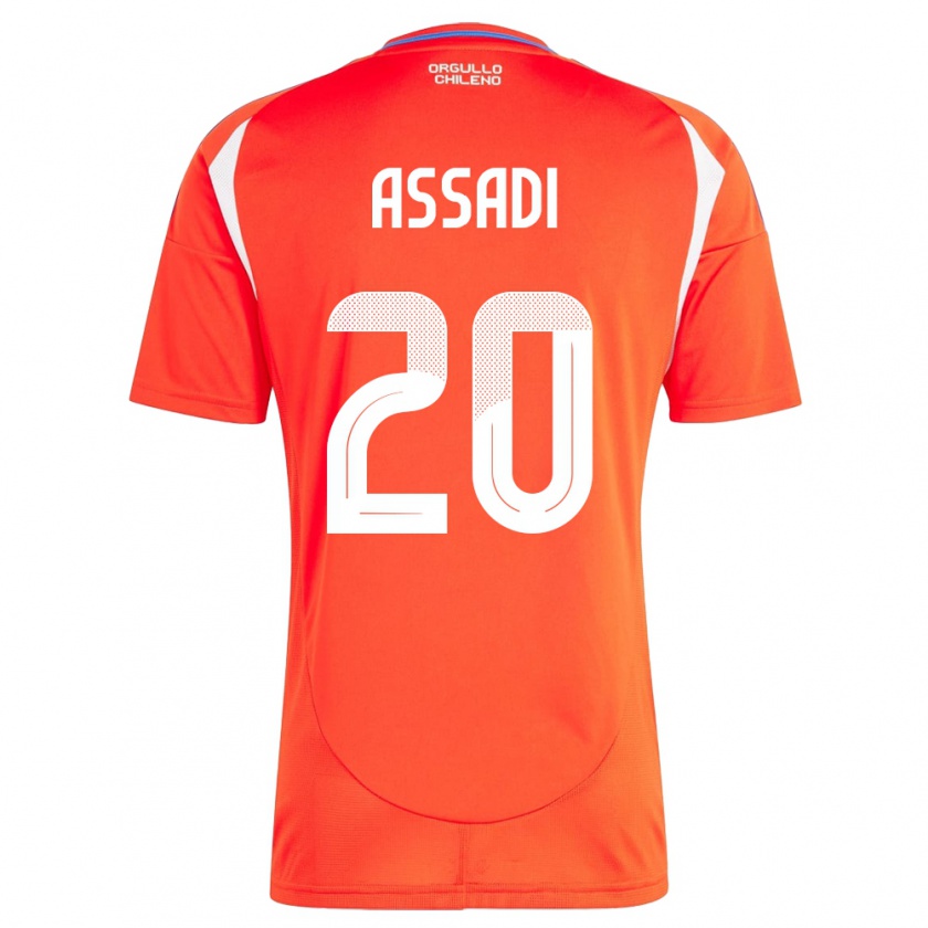 Kandiny Kinder Chile Lucas Assadi #20 Rot Heimtrikot Trikot 24-26 T-Shirt