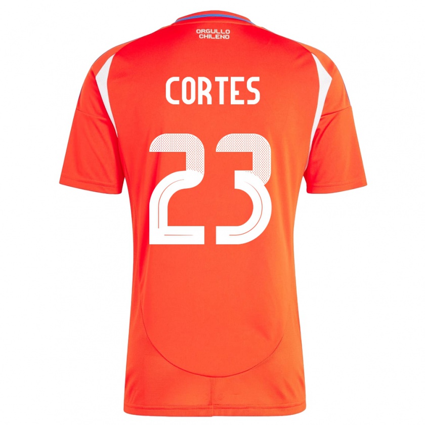 Kandiny Kinder Chile Brayan Cortés #23 Rot Heimtrikot Trikot 24-26 T-Shirt