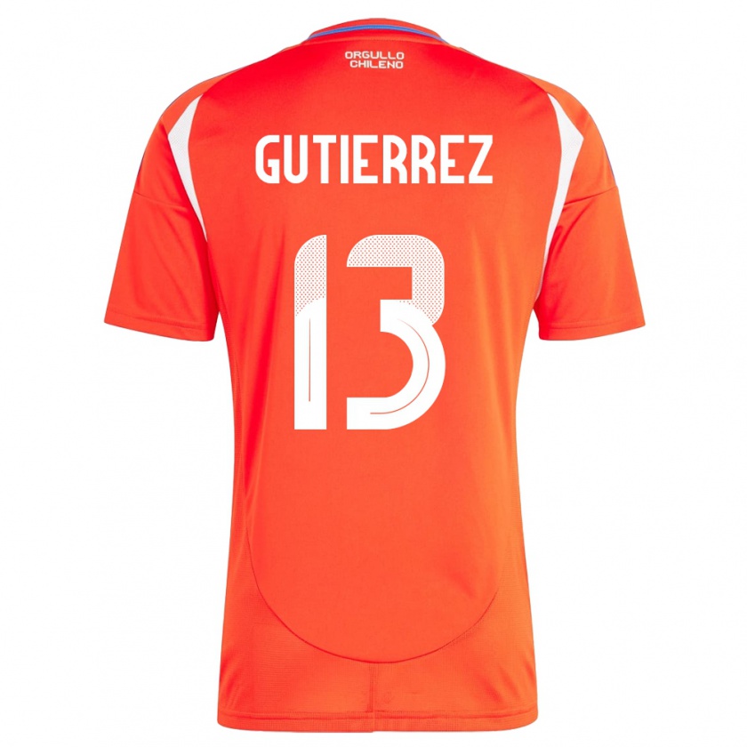 Kandiny Kinder Chile Daniel Gutiérrez #13 Rot Heimtrikot Trikot 24-26 T-Shirt