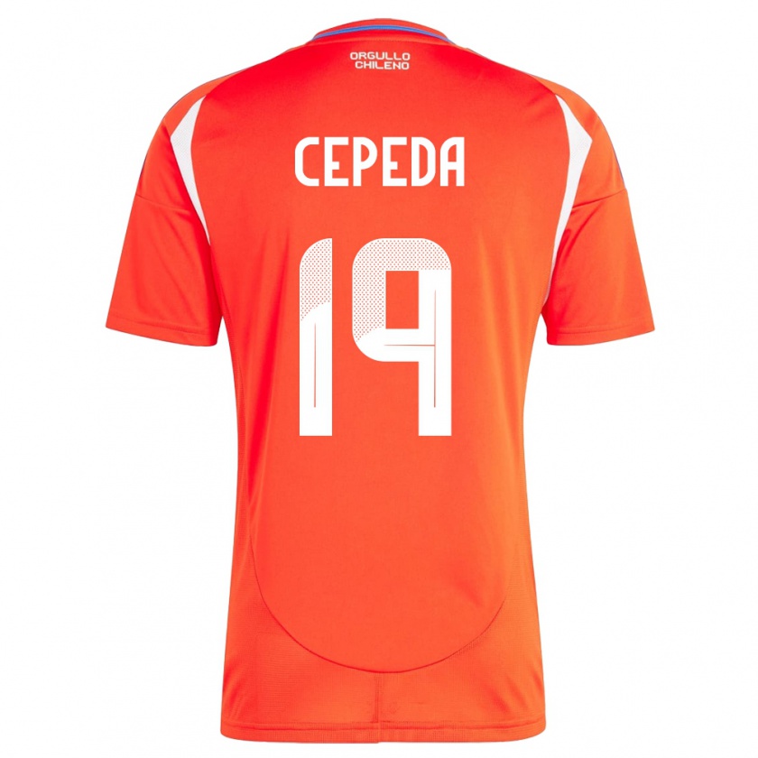 Kandiny Kinder Chile Lucas Cepeda #19 Rot Heimtrikot Trikot 24-26 T-Shirt