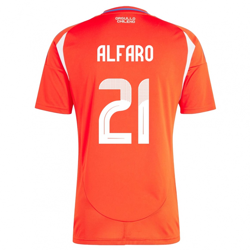 Kandiny Kinder Chile Julián Alfaro #21 Rot Heimtrikot Trikot 24-26 T-Shirt