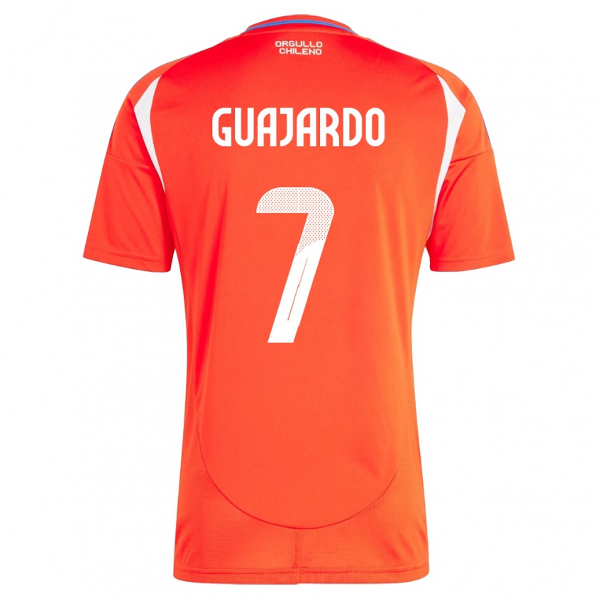 Kandiny Kinder Chile Paolo Guajardo #7 Rot Heimtrikot Trikot 24-26 T-Shirt