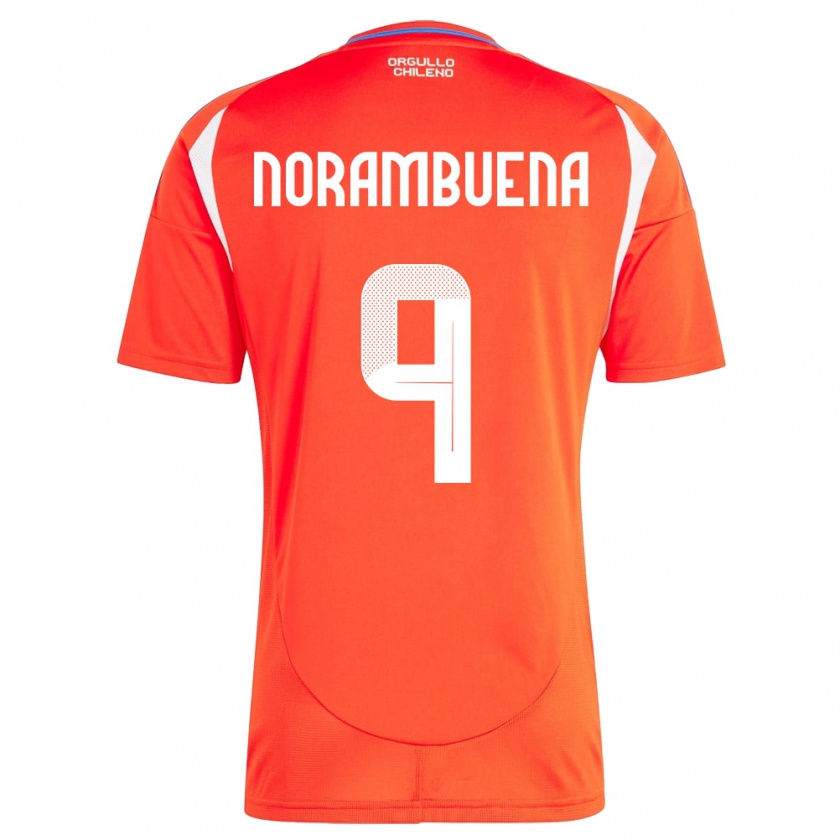 Kandiny Kinder Chile Gabriel Norambuena #9 Rot Heimtrikot Trikot 24-26 T-Shirt