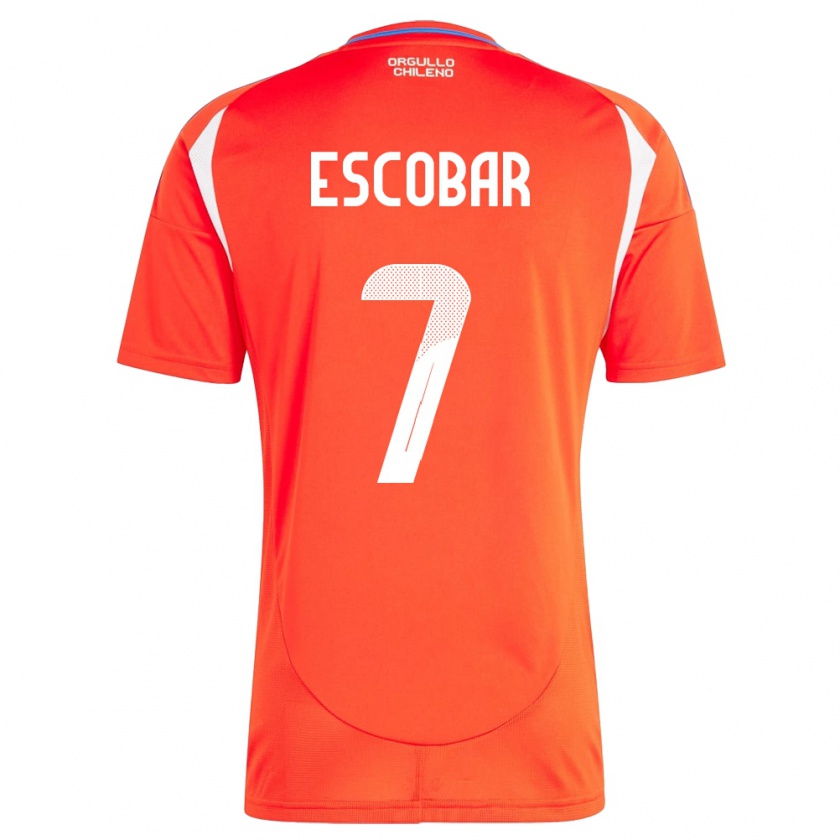 Kandiny Kinder Chile Bastián Escobar #7 Rot Heimtrikot Trikot 24-26 T-Shirt