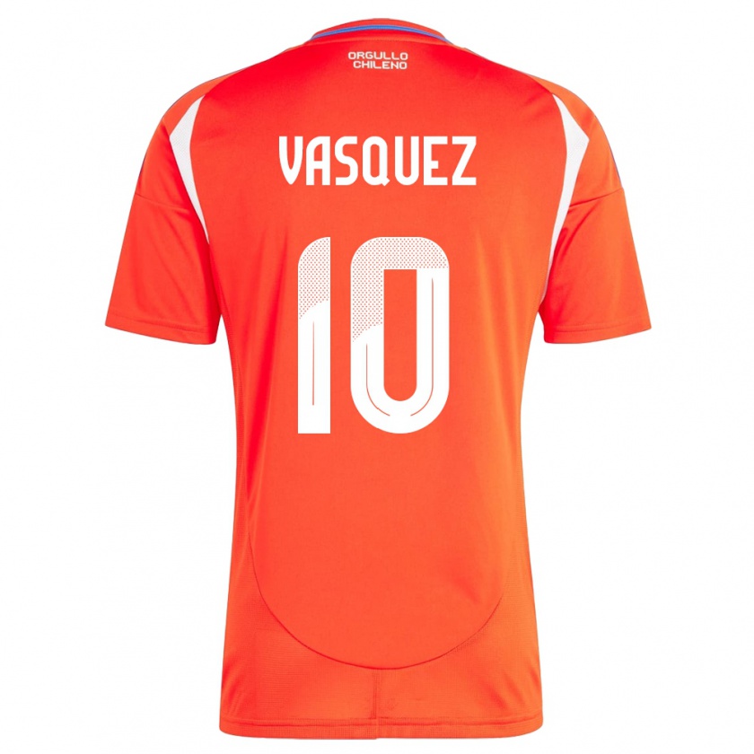 Kandiny Kinder Chile Ignacio Vásquez #10 Rot Heimtrikot Trikot 24-26 T-Shirt