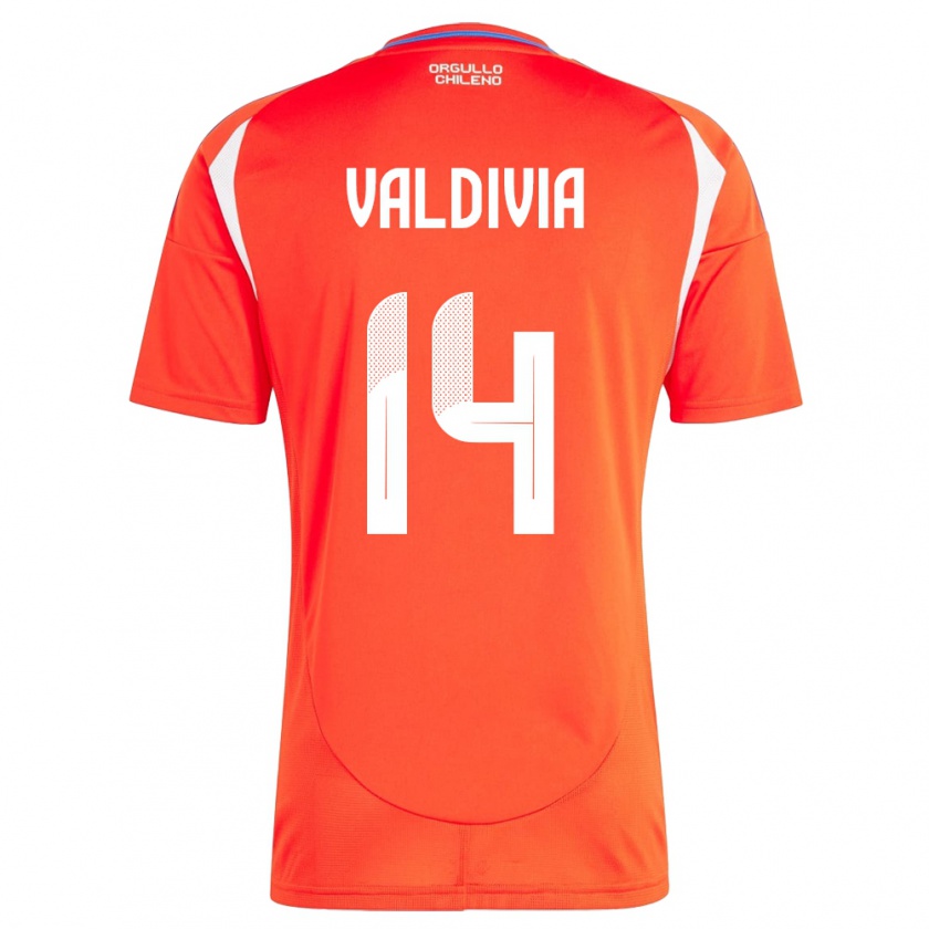 Kandiny Kinder Chile Felipe Valdivia #14 Rot Heimtrikot Trikot 24-26 T-Shirt