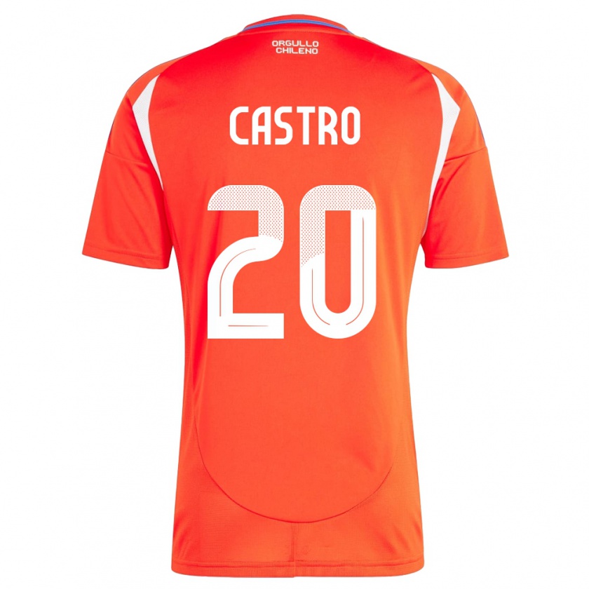 Kandiny Kinder Chile Benjamín Castro #20 Rot Heimtrikot Trikot 24-26 T-Shirt