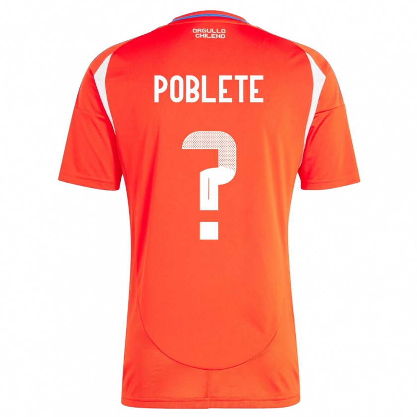 Kandiny Kinder Chile José Poblete #0 Rot Heimtrikot Trikot 24-26 T-Shirt