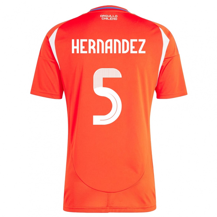 Kandiny Kinder Chile Monserrat Hernández #5 Rot Heimtrikot Trikot 24-26 T-Shirt