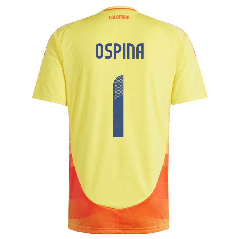 Kandiny Kinder Kolumbien David Ospina #1 Gelb Heimtrikot Trikot 24-26 T-Shirt