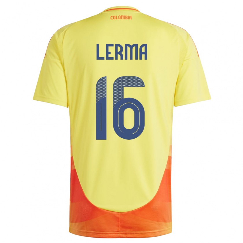 Kandiny Kinder Kolumbien Jefferson Lerma #16 Gelb Heimtrikot Trikot 24-26 T-Shirt