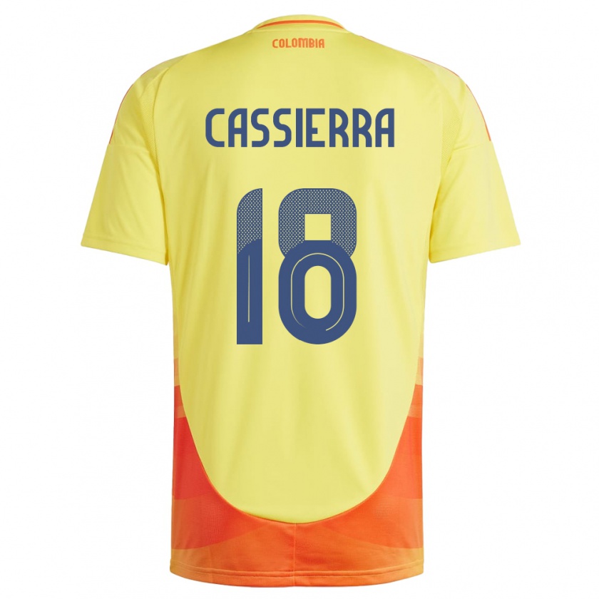 Kandiny Kinder Kolumbien Mateo Cassierra #18 Gelb Heimtrikot Trikot 24-26 T-Shirt