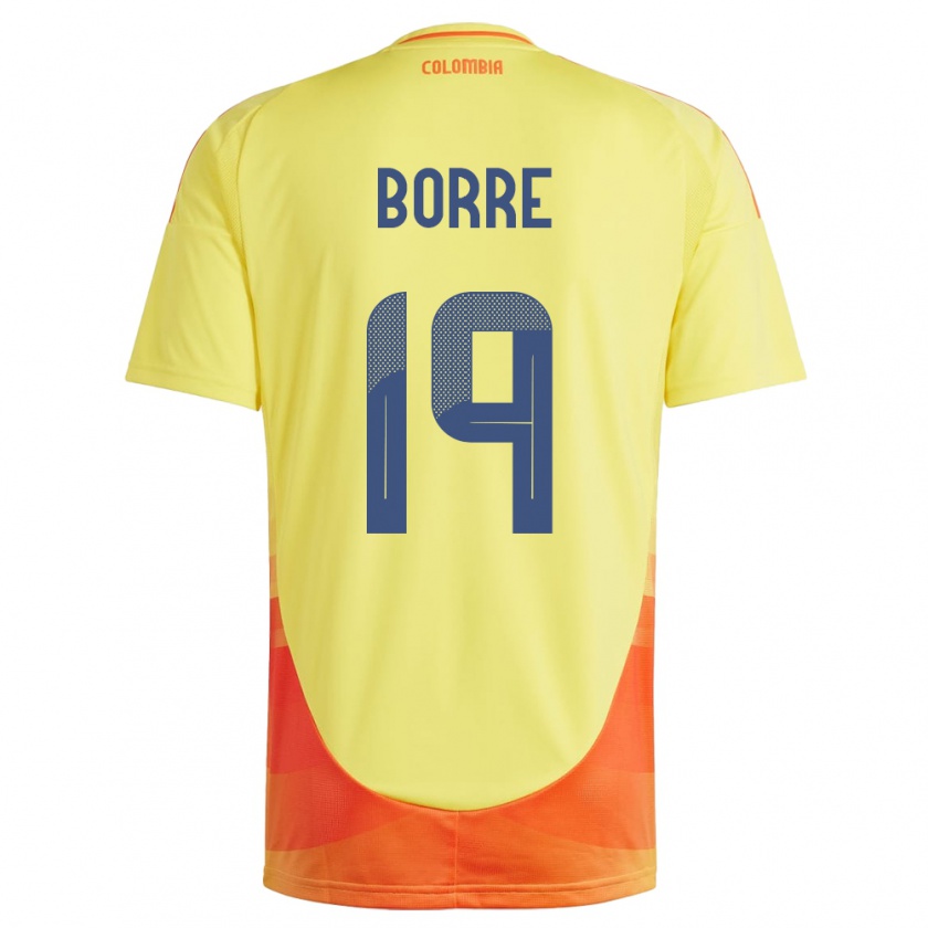 Kandiny Kinder Kolumbien Rafael Borré #19 Gelb Heimtrikot Trikot 24-26 T-Shirt