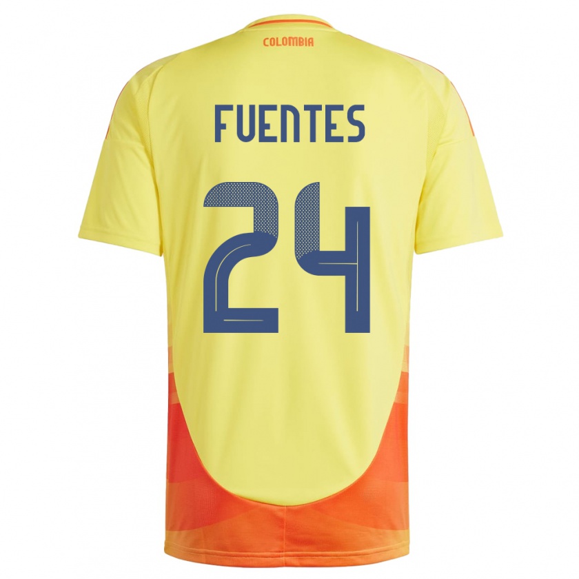 Kandiny Kinder Kolumbien Gabriel Fuentes #24 Gelb Heimtrikot Trikot 24-26 T-Shirt