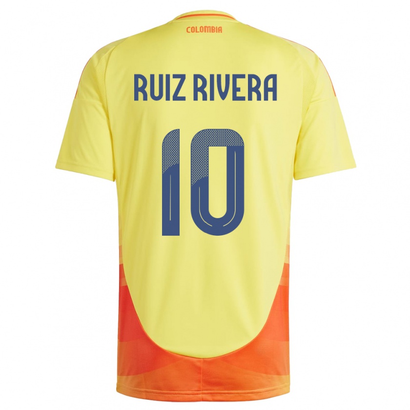 Kandiny Kinder Kolumbien Daniel Ruiz Rivera #10 Gelb Heimtrikot Trikot 24-26 T-Shirt