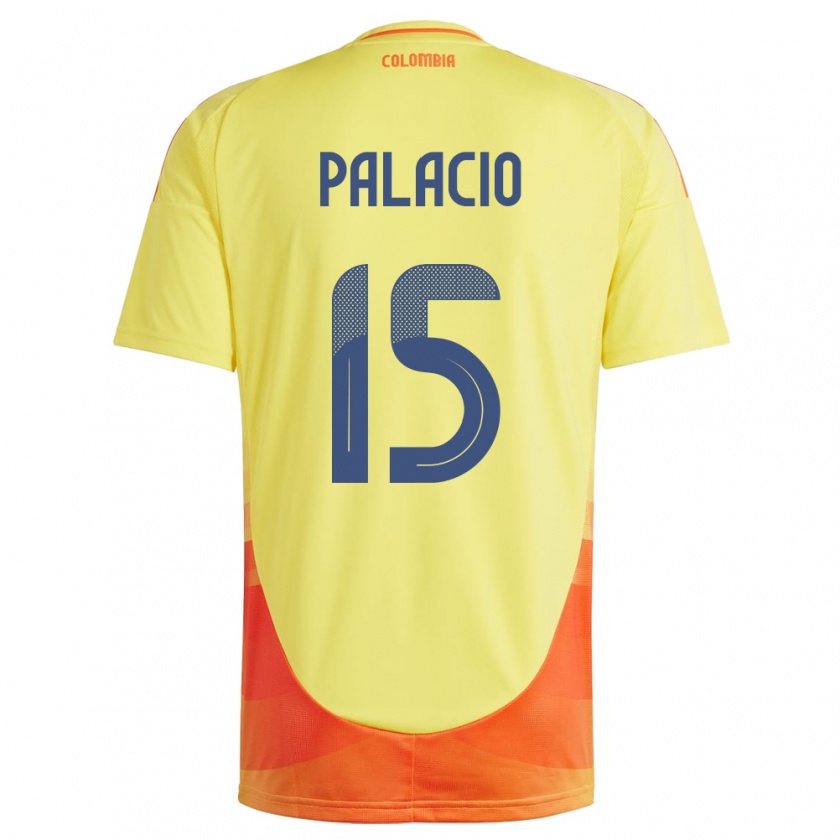 Kandiny Kinder Kolumbien Nelson Palacio #15 Gelb Heimtrikot Trikot 24-26 T-Shirt