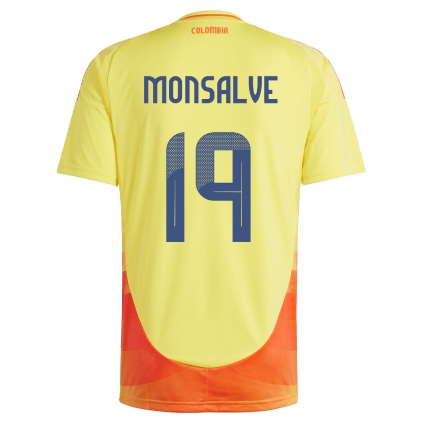 Kandiny Kinder Kolumbien Miguel Monsalve #19 Gelb Heimtrikot Trikot 24-26 T-Shirt