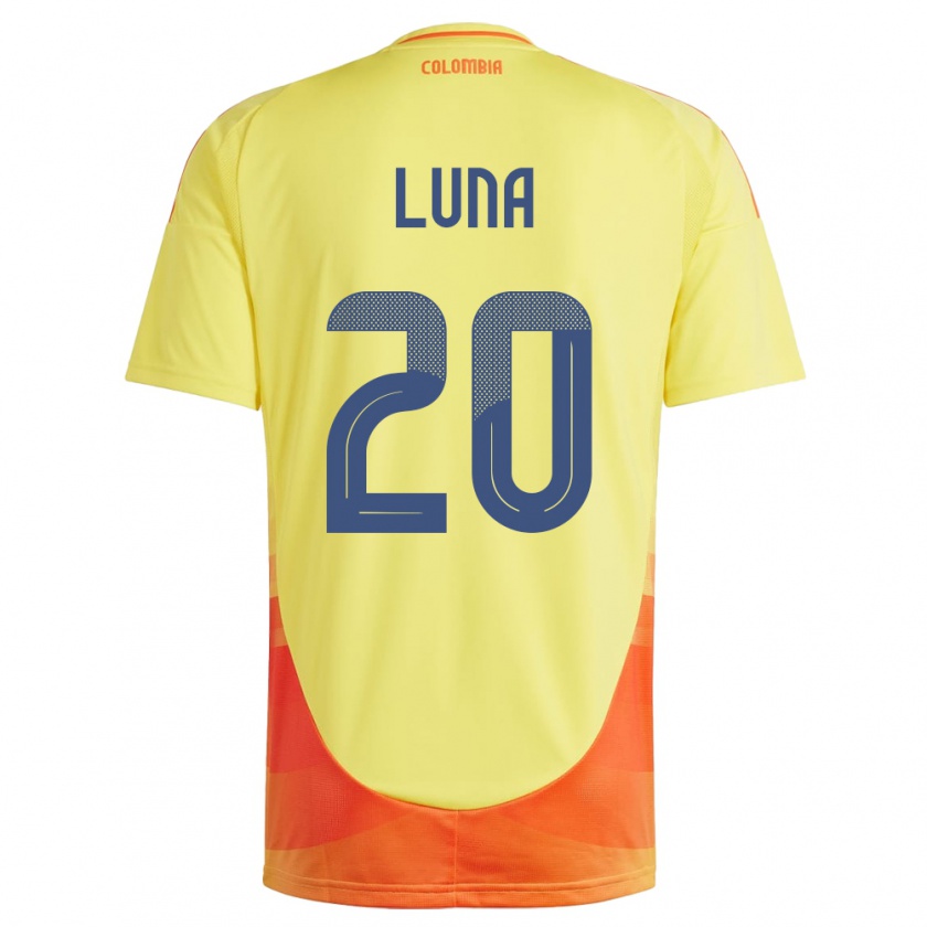 Kandiny Kinder Kolumbien Daniel Luna #20 Gelb Heimtrikot Trikot 24-26 T-Shirt