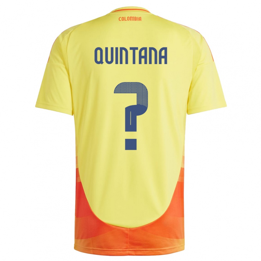 Kandiny Kinder Kolumbien Juan Quintana #0 Gelb Heimtrikot Trikot 24-26 T-Shirt