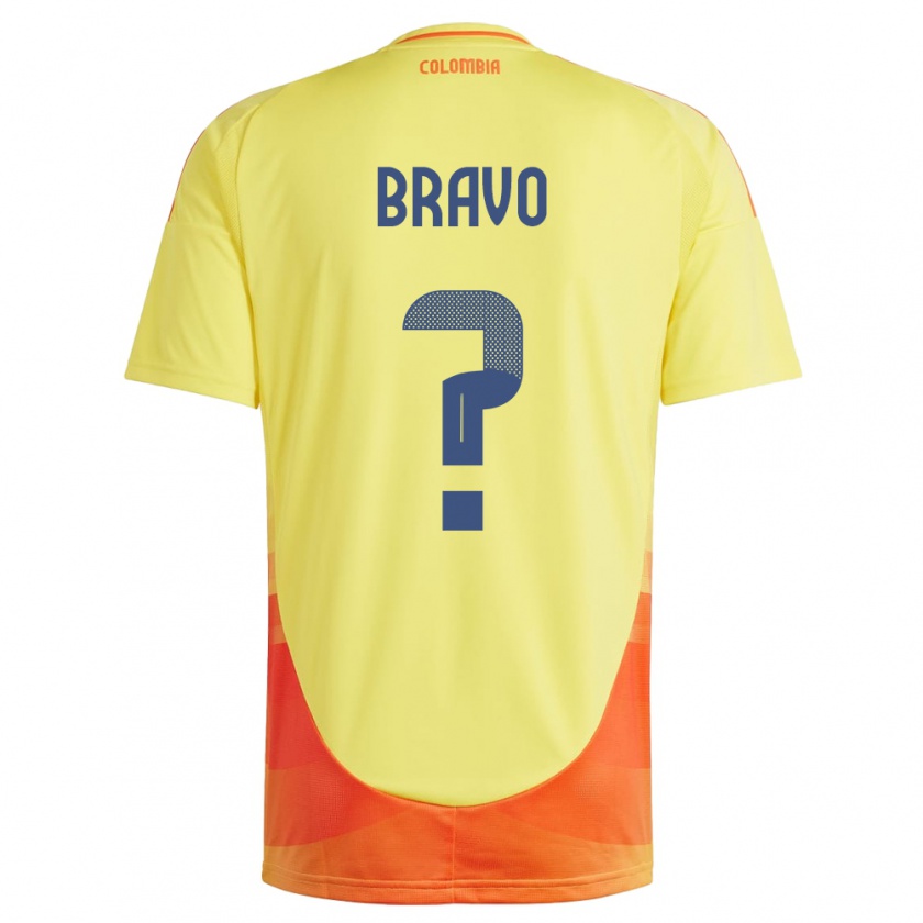 Kandiny Kinder Kolumbien Pedro Bravo #0 Gelb Heimtrikot Trikot 24-26 T-Shirt